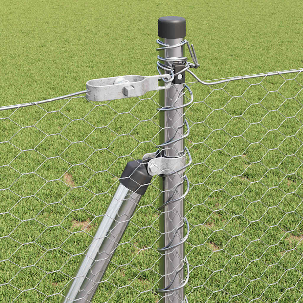 Hexagonal Fence with Concrete Base 50 x 0.8 m Galvanised Steel