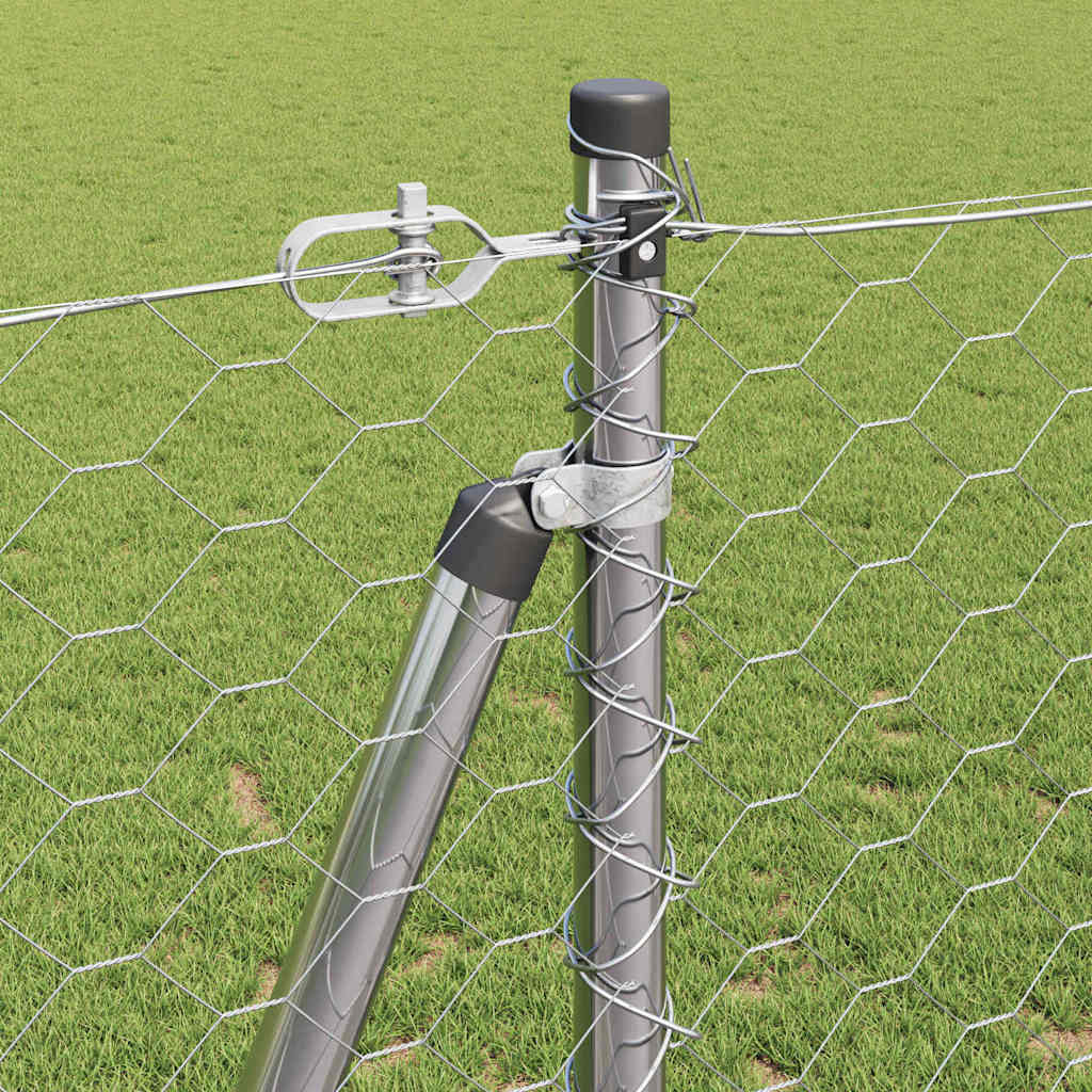 Hexagonal Fence with Concrete Base 50 x 1.2 m Galvanised Steel