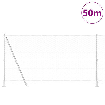 Hexagonal Fence with Concrete Base 50 x 1.2 m Galvanised Steel