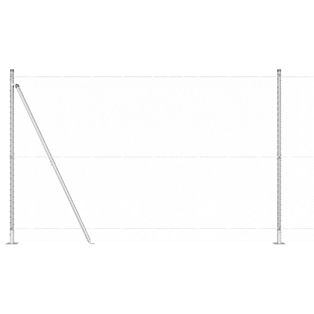 Hexagonal Fence with Concrete Base 50 x 1.4 m Galvanised Steel