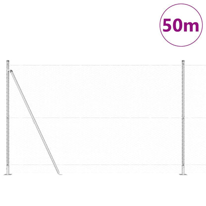 Hexagonal Fence with Concrete Base 50 x 1.4 m Galvanised Steel