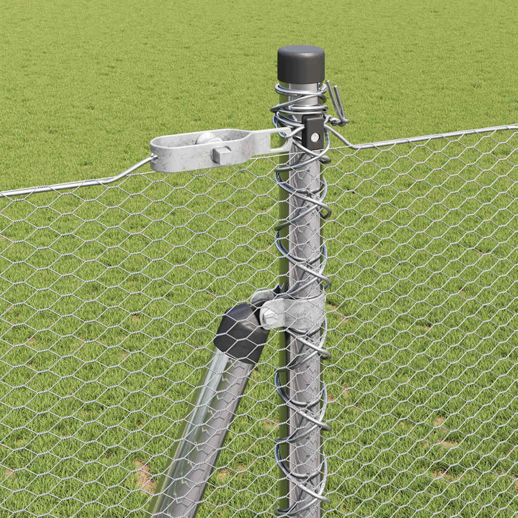 Hexagonal Fence with Concrete Base 50 x 1.6 m Galvanised Steel