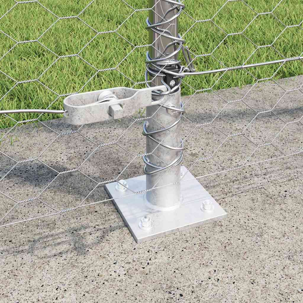 Hexagonal Fence with Concrete Base 50 x 1.6 m Galvanised Steel