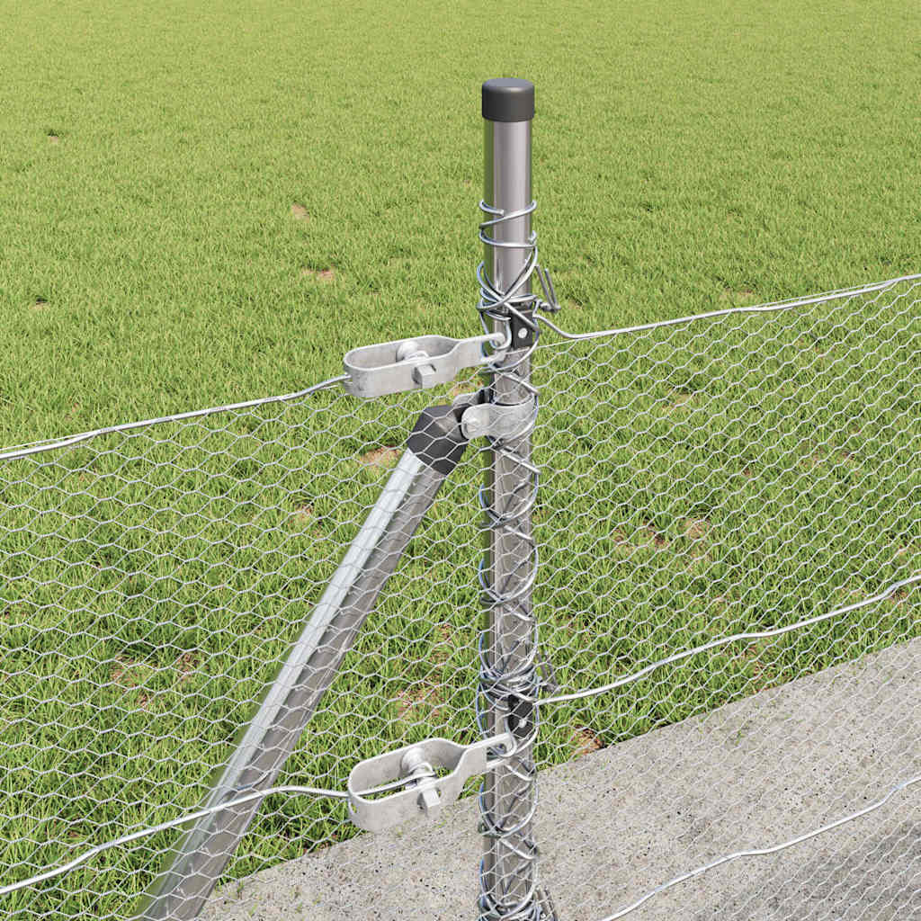 Hexagonal Fence with Concrete Base 100 x 0.5 m Galvanised Steel