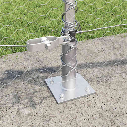 Hexagonal Fence with Concrete Base 100 x 0.5 m Galvanised Steel