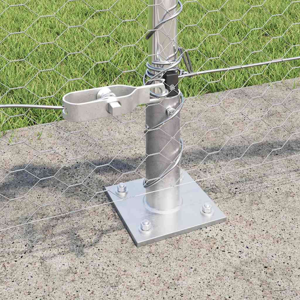 Hexagonal Fence with Concrete Base 100 x 0.6 m Galvanised Steel