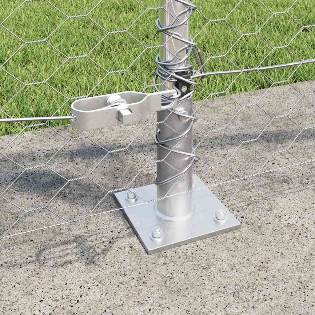 Hexagonal Fence with Concrete Base 100 x 0.8 m Galvanised Steel