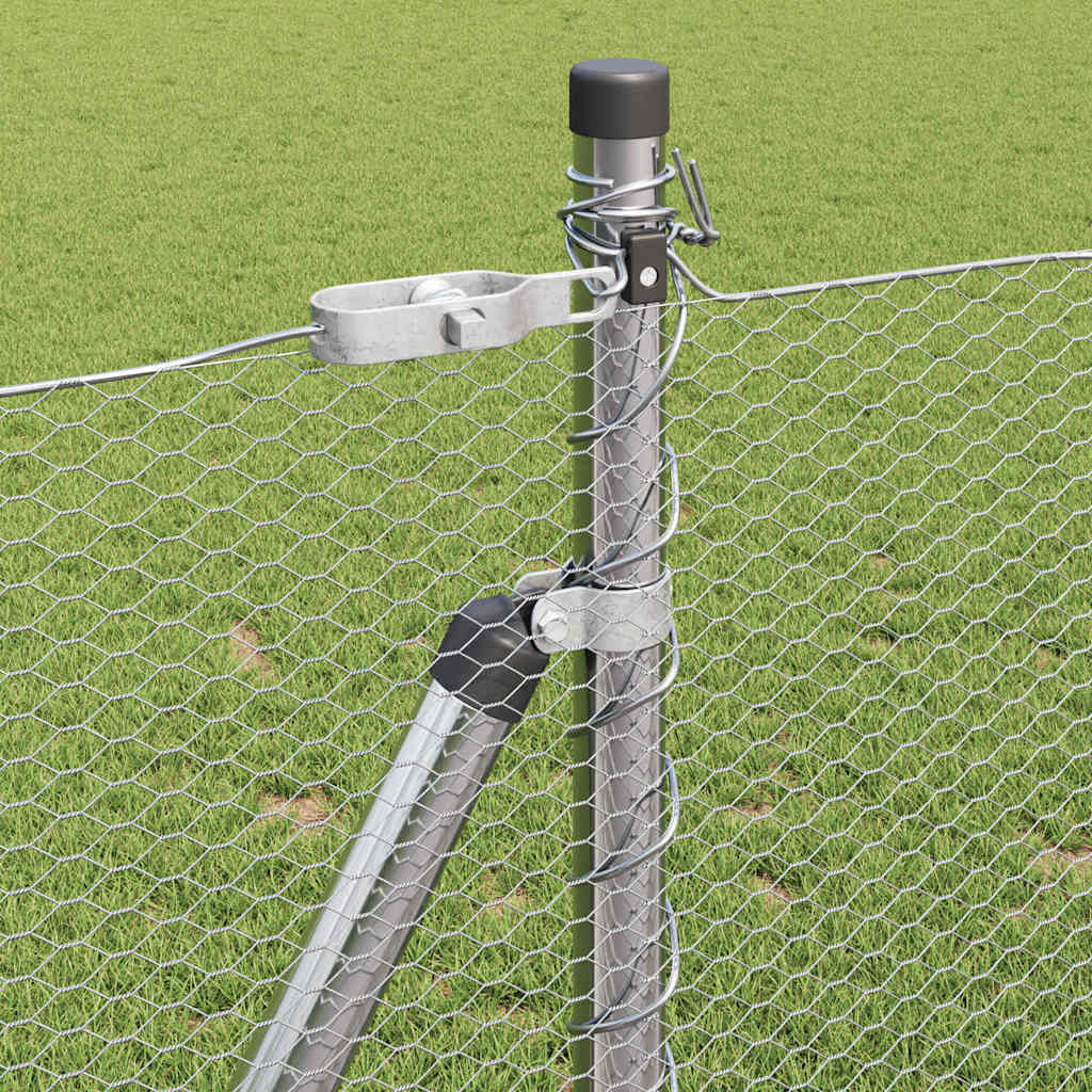 Hexagonal Fence with Concrete Base 100 x 1 m Galvanised Steel