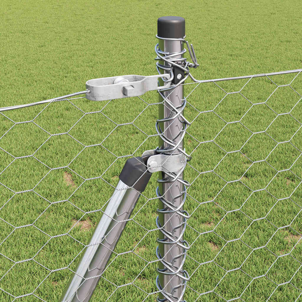 Hexagonal Fence with Concrete Base 100 x 1 m Galvanised Steel