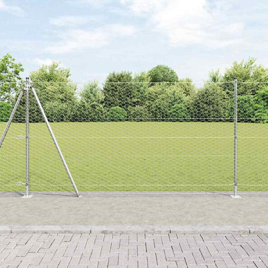 Hexagonal Fence with Concrete Base 100 x 1.2 m Galvanised Steel