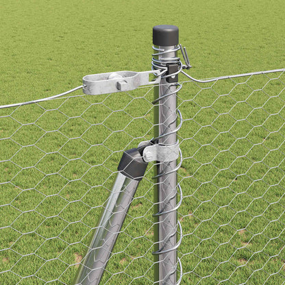 Hexagonal Fence with Concrete Base 100 x 1.4 m Galvanised Steel