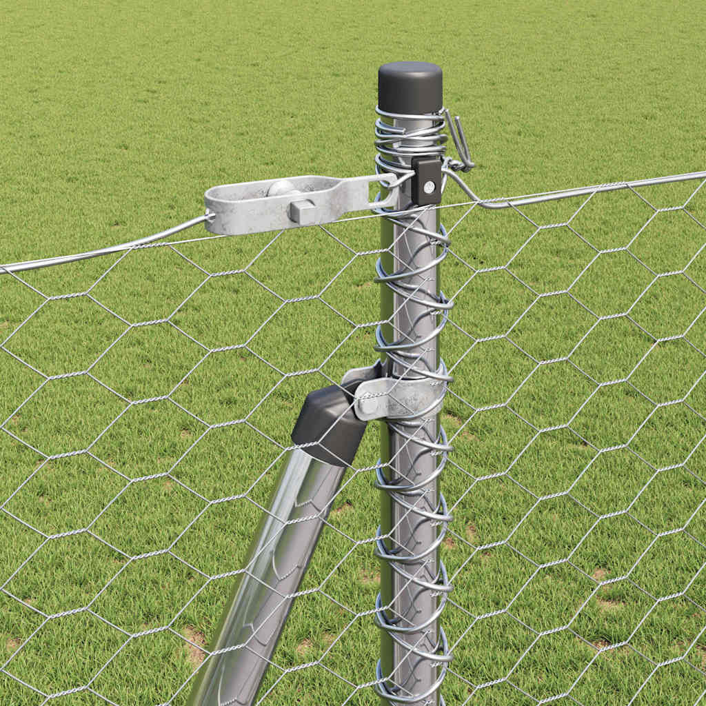Hexagonal Fence with Concrete Base 100 x 1.4 m Galvanised Steel
