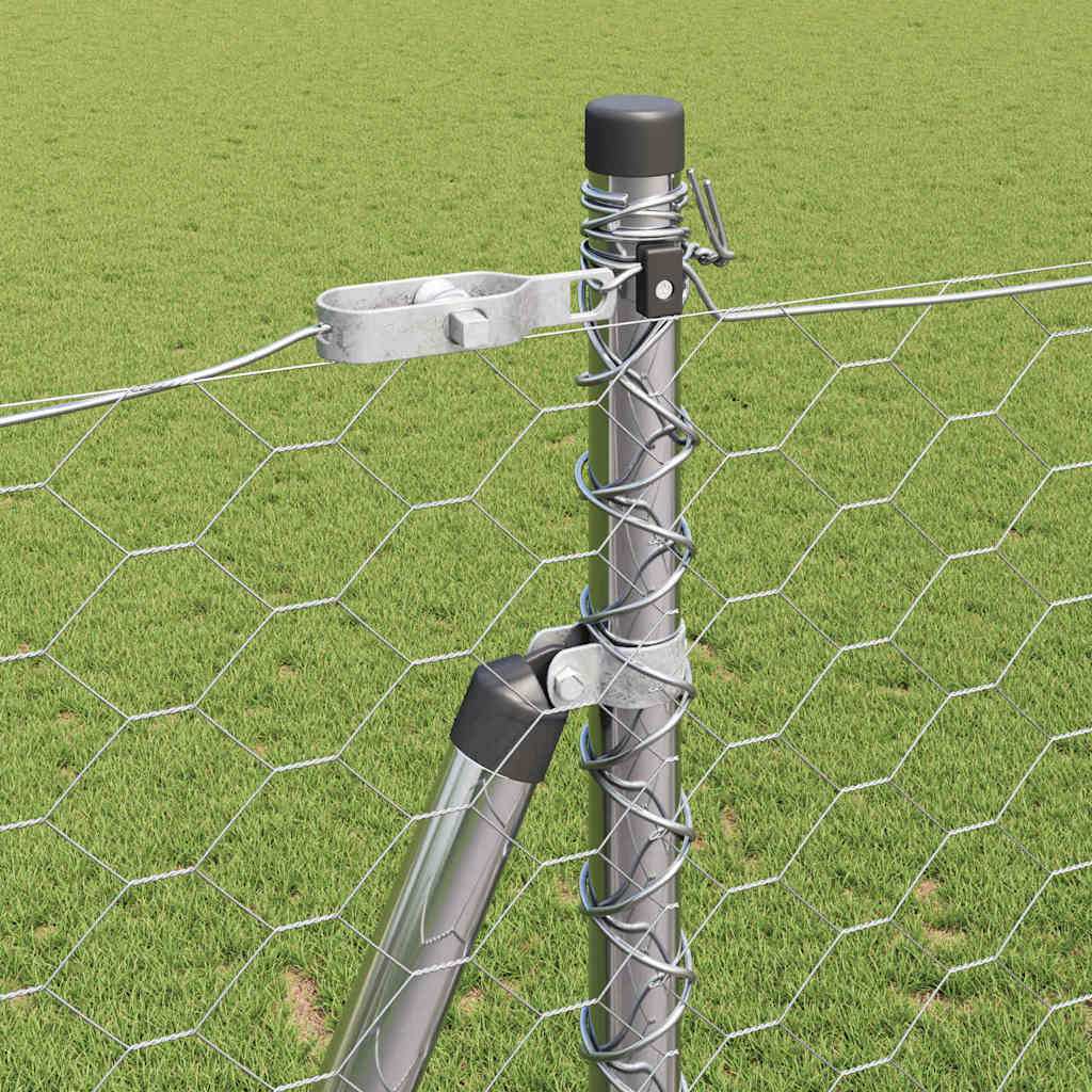 Hexagonal Fence with Concrete Base 100 x 1.4 m Galvanised Steel