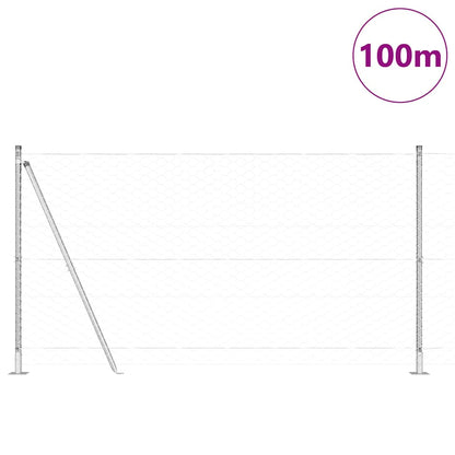 Hexagonal Fence with Concrete Base 100 x 1.5 m Galvanised Steel