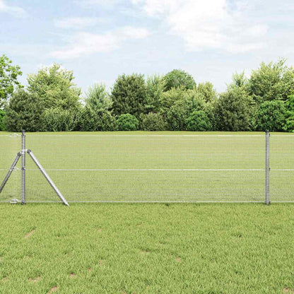 Welded Wire Fence Ground Fix 10 x 0.4 m Galvanised Steel Silver