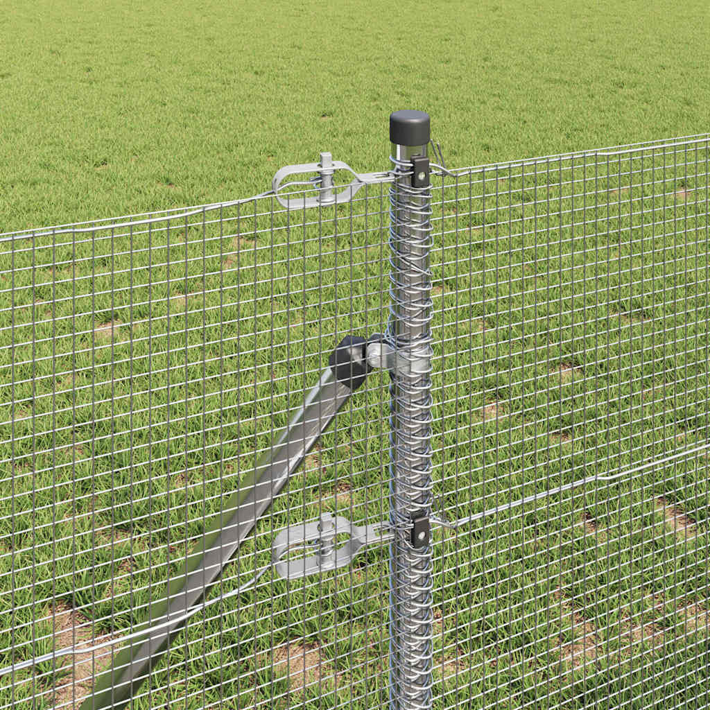 Welded Wire Fence Ground Fix 10 x 0.5 m Galvanised Steel Silver