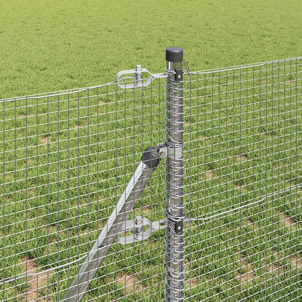 Welded Wire Fence Ground Fix 10 x 0.5 m Galvanised Steel Silver