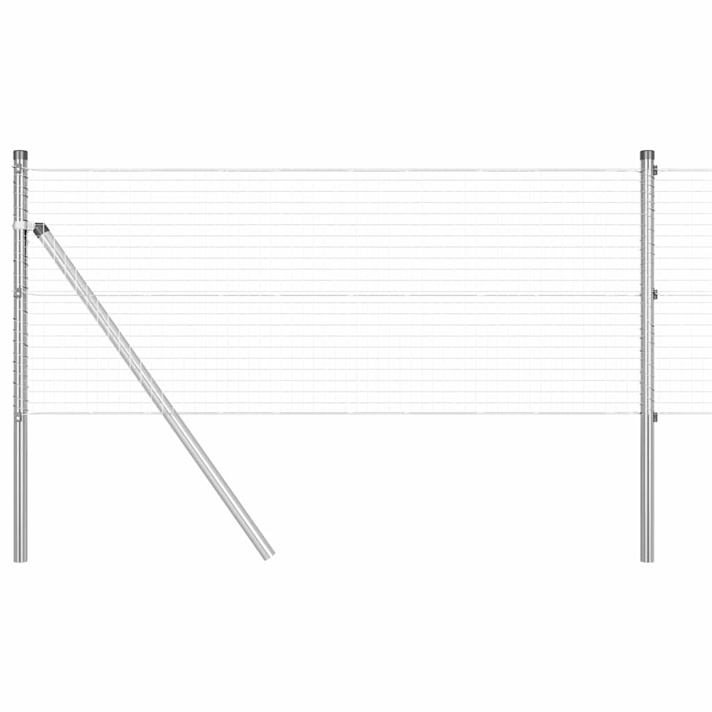 Welded Wire Fence Ground Fix 10 x 0.6 m Galvanised Steel Silver