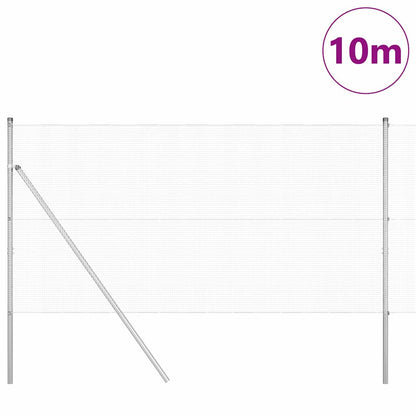 Welded Wire Fence Ground Fix 10 x 1 m Galvanised Steel Silver