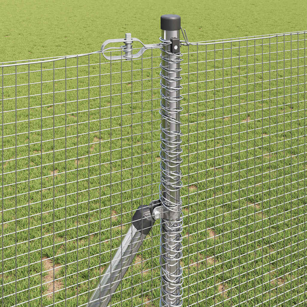 Welded Wire Fence Ground Fix 10 x 1 m Galvanised Steel Silver