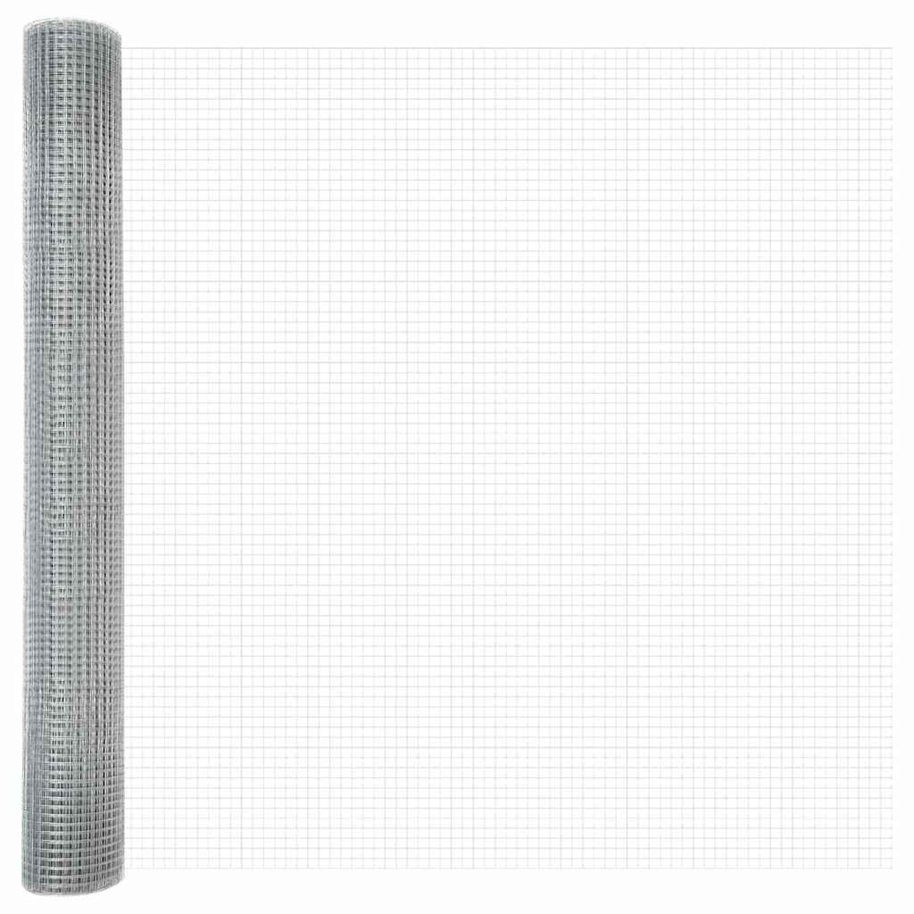 Welded Wire Fence Ground Fix 10 x 1.2 m Galvanised Steel Silver