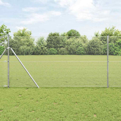 Welded Wire Fence Ground Fix 10 x 1.2 m Galvanised Steel Silver