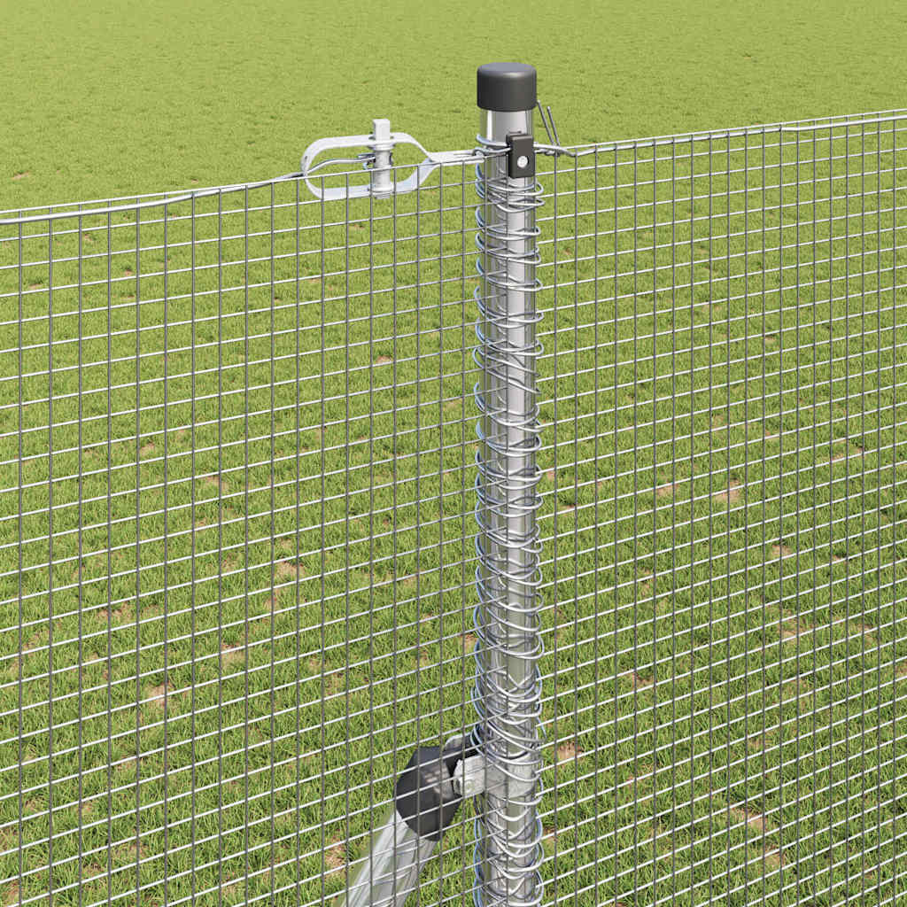 Welded Wire Fence Ground Fix 10 x 1.5 m Galvanised Steel Silver