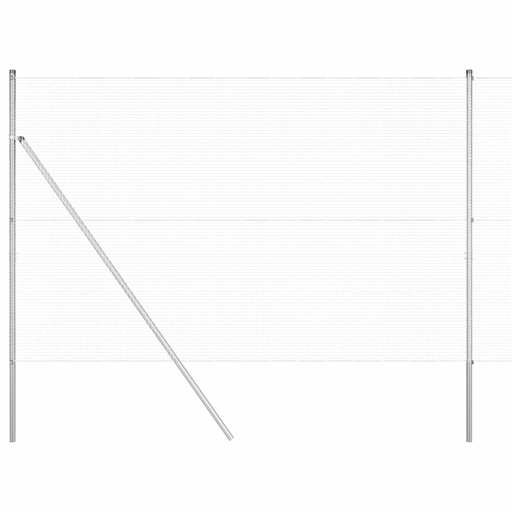 Welded Wire Fence Ground Fix 10 x 1.5 m Galvanised Steel Silver