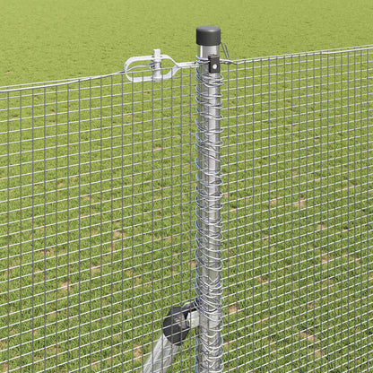 Welded Wire Fence Ground Fix 10 x 1.6 m Galvanised Steel Silver