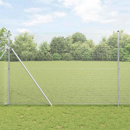 Welded Wire Fence Ground Fix 10 x 1.6 m Galvanised Steel Silver