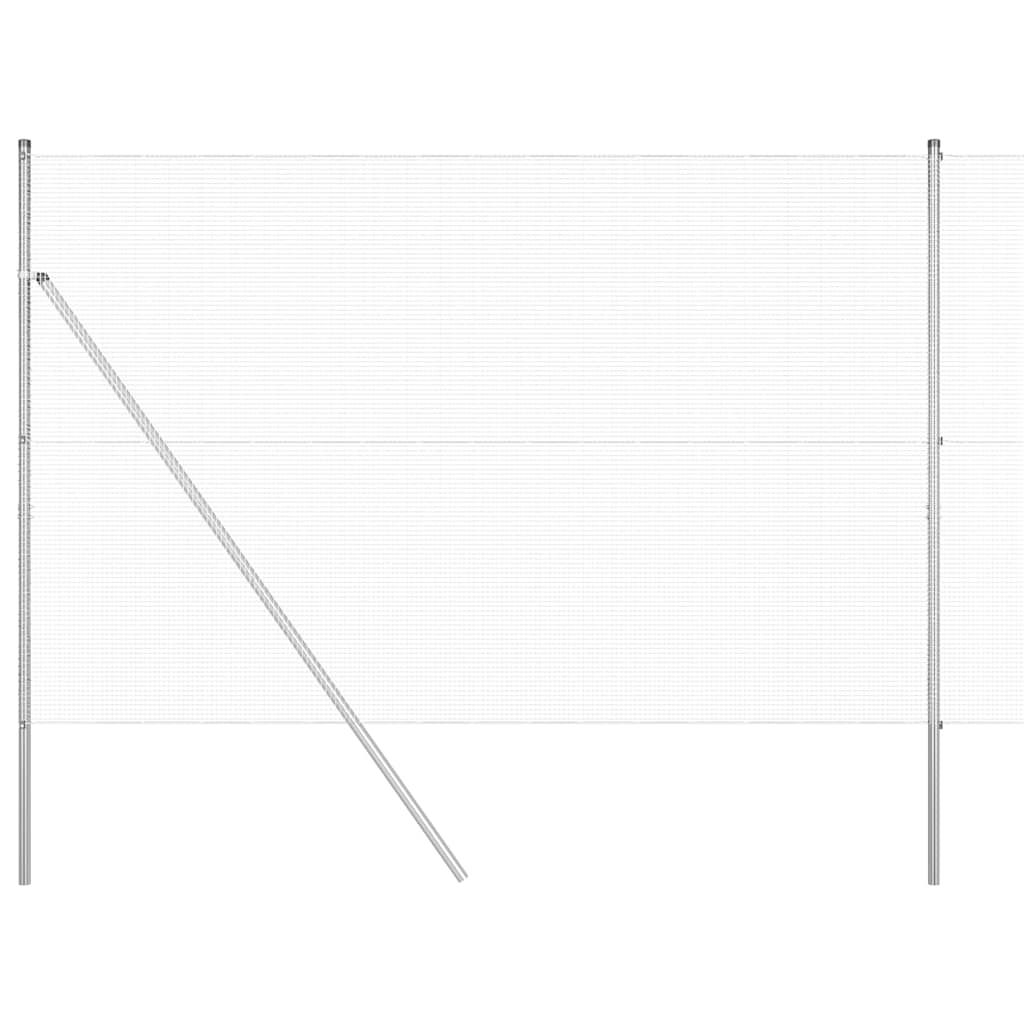 Welded Wire Fence Ground Fix 10 x 1.6 m Galvanised Steel Silver