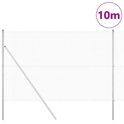 Welded Wire Fence Ground Fix 10 x 1.6 m Galvanised Steel Silver