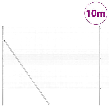 Welded Wire Fence Ground Fix 10 x 1.6 m Galvanised Steel Silver