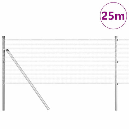 Welded Wire Fence Ground Fix 25 x 0.4 m Galvanised Steel Silver