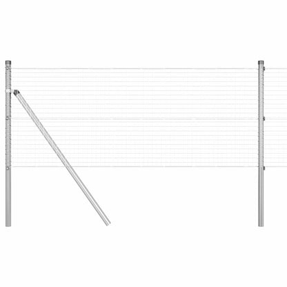Welded Wire Fence Ground Fix 25 x 0.4 m Galvanised Steel Silver