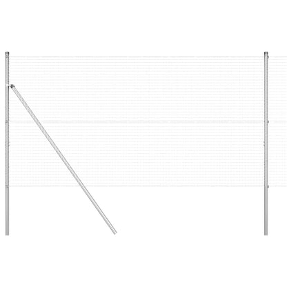 Welded Wire Fence Ground Fix 25 x 1 m Galvanised Steel Silver