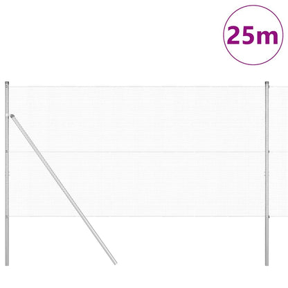 Welded Wire Fence Ground Fix 25 x 1.2 m Galvanised Steel Silver
