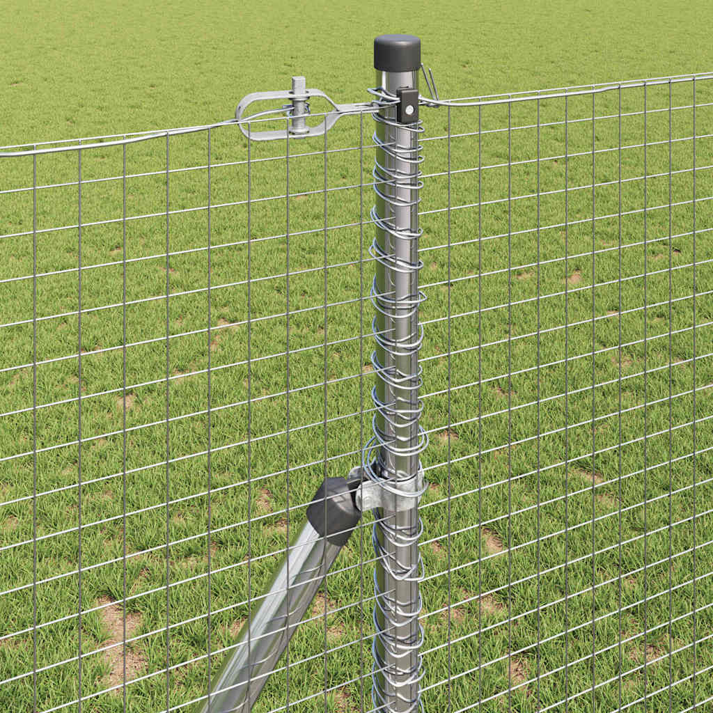 Welded Wire Fence Ground Fix 25 x 1.2 m Galvanised Steel Silver