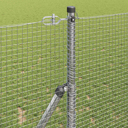Welded Wire Fence Ground Fix 25 x 1.4 m Galvanised Steel Silver