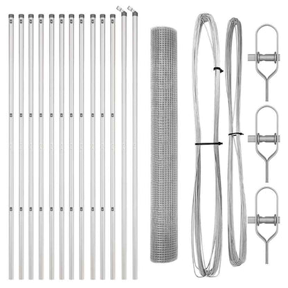 Welded Wire Fence Ground Fix 25 x 1.4 m Galvanised Steel Silver