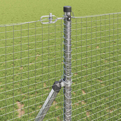 Welded Wire Fence Ground Fix 25 x 1.4 m Galvanised Steel Silver