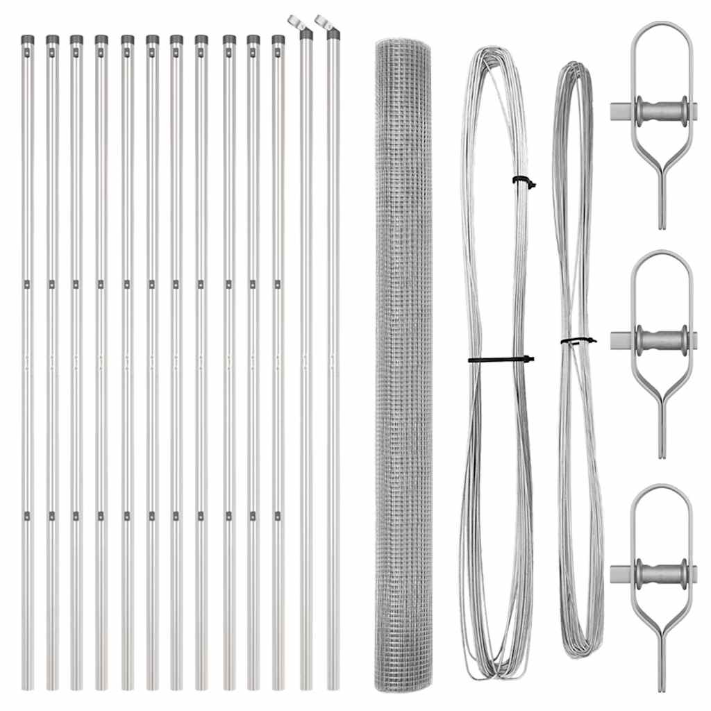 Welded Wire Fence Ground Fix 25 x 1.5 m Galvanised Steel Silver