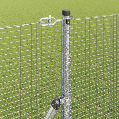 Welded Wire Fence Ground Fix 25 x 1.5 m Galvanised Steel Silver