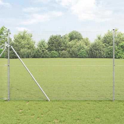 Welded Wire Fence Ground Fix 25 x 1.5 m Galvanised Steel Silver