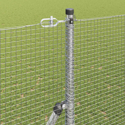 Welded Wire Fence Ground Fix 25 x 1.6 m Galvanised Steel Silver