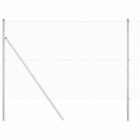 Welded Wire Fence Ground Fix 25 x 1.6 m Galvanised Steel Silver