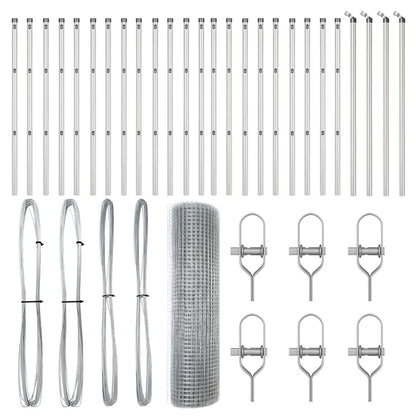Welded Wire Fence Ground Fix 50 x 0.4 m Galvanised Steel Silver