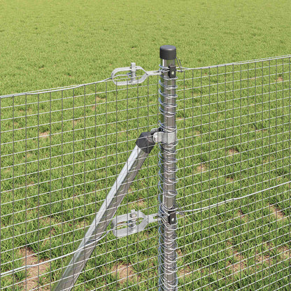 Welded Wire Fence Ground Fix 50 x 0.4 m Galvanised Steel Silver