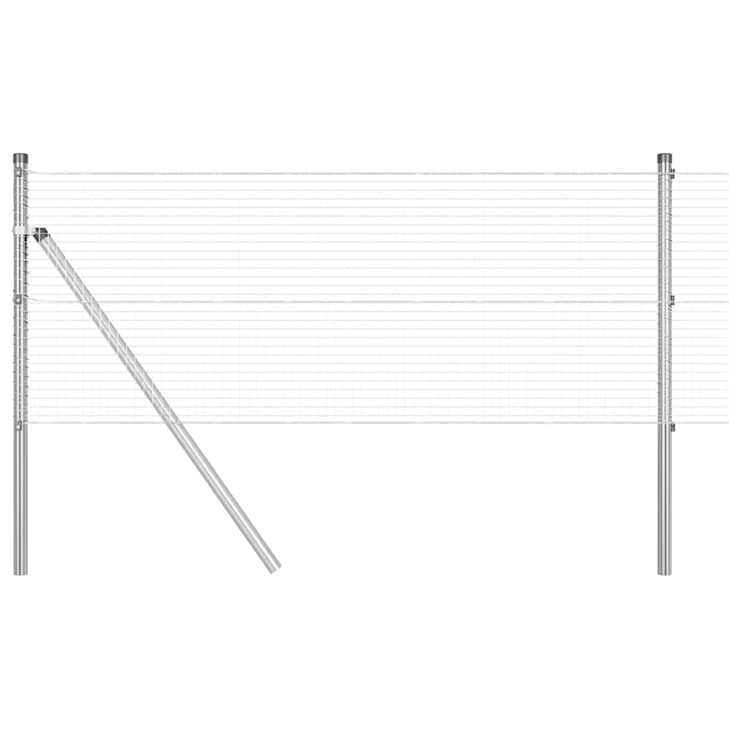 Welded Wire Fence Ground Fix 50 x 0.4 m Galvanised Steel Silver