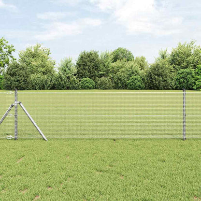 Welded Wire Fence Ground Fix 50 x 0.6 m Galvanised Steel Silver